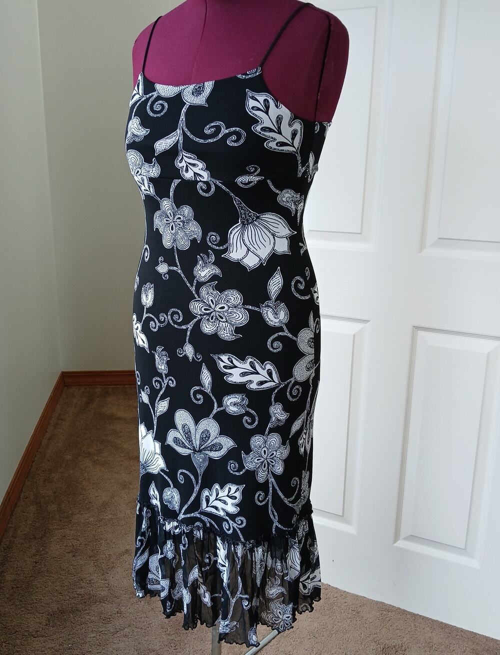 The Limited Cami Floral Dress S VTG Y2K lined empire waist ruffle midi maxi